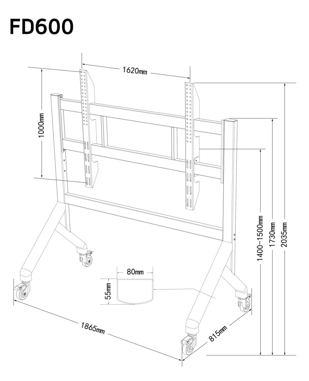Support écran TV FD600(Blanc) - 98 à 150 pouces